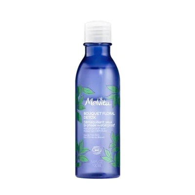 Abbildung von Melvita Augen Make up Entferner Bi Phase Waterproof Bio Bouquet Floral Detox Entfernt Spuren und stärkt die Wimpern 99% natürlich zertifiziert Hergestellt in Frankreich 100 ml