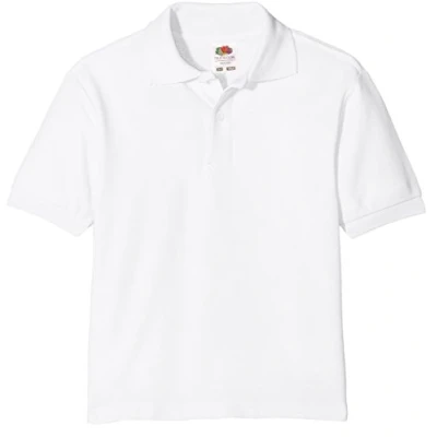 Abbildung von Fruit of the loom Jungen 65/35 Polo Kids Poloshirt, Weiß (White 000), 140 (Herstellergröße: 9 11)
