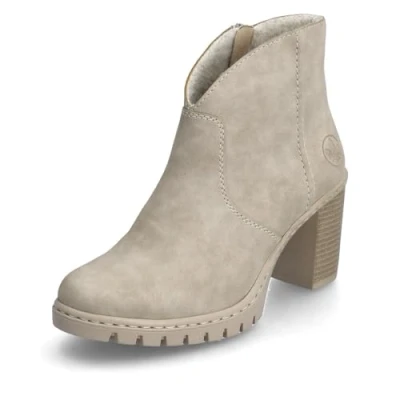 Abbildung von Rieker Damen Klassische Stiefeletten Y2553, Frauen Stiefeletten,uebergangsschuhe,uebergangsstiefel,übergangsschuhe,Boots,beige (60),39 EU / 6 UK