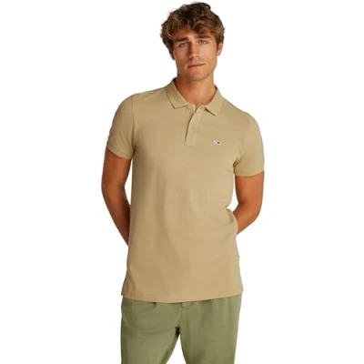 Abbildung von Tommy Jeans TJM Slim Placket Polo EXT S/S Men&#039;s, Beige (Relic Tan), L