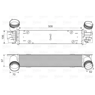 Abbildung von VALEO 818594 Ladeluftkühler ohne AGR Ventil BMW: 3 Touring, Saloon, Coupe