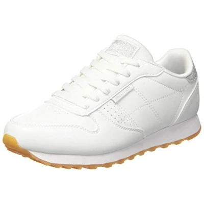 Abbildung von Skechers Damen Og 85 Old School Cool Hohe Sneaker, White Duraleather Silver Glitter Trim, 36 EU