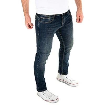 Abbildung von WOTEGA Alistar Herren Jeanshose Blaue Slim Fit Jeans Männer Hosen Mit Stretch, Blau (Flint Stone 183916), W36/L34