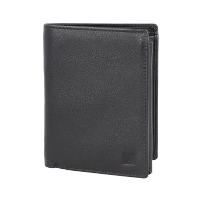 Abbildung von LEDEROW Geldbörse Herren Leder Schwarz Hochformat Geldbeutel inkl. Geschenkbox Männer Portemonnaie RFID Schutz mit Münzfach Portmonee Wallet Brieftasche Mann groß (Schwarz)