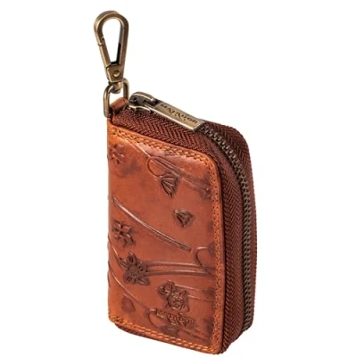 Abbildung von MATADOR® Hochwertige Echt Leder Schlüsselanhänger Tasche Auto Schlüsseltasche Autoschlüssel Etui Schlüsseletui Schlüsselmäppchen YKK Metall Reißverschluss und Karabiner