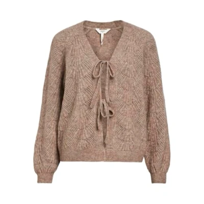 Abbildung von Object Objflora Cardigan Strickjacke, Damen, Größe: Medium, Desert taupe
