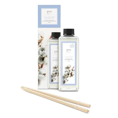 Abbildung von ipuro Essentials Nachfüller Cotton Fields Raumduft Refill Raumerfrischer mit Sternanis, Vanilleblume &amp; Geranie, Rose, Veilchen, Zedernholz Duft Aroma Lufterfrischer Nachfüllflasche 500ml