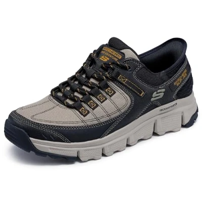 Abbildung von Skechers Herren Gipfel bei Sneaker, Taupe Synthetic Mesh Black Trim, 39 EU