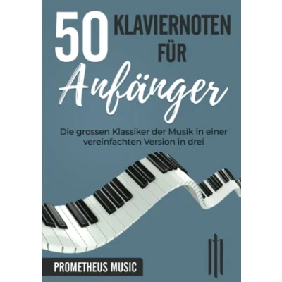 Abbildung von Klaviernoten für Anfänger: Die grossen Klassiker der Musik in einer vereinfachten Version drei Schwierigkeitsstufen unterteilt