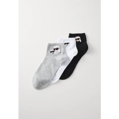Abbildung von KARL Lagerfeld IKON Short Socks 3 PACK Socken, Damen, Größe: 39 42, Black/white/grey
