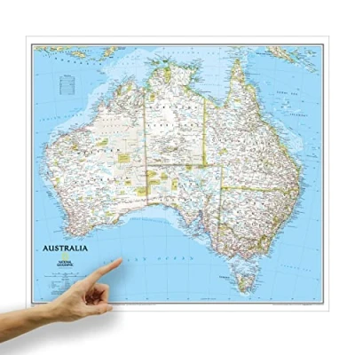 Abbildung von ORBIT Globes &amp; Maps Australien Landkarte, Kartenbild von National Geographic Landkarte classic, Aktuell 2019, 77 x 69 cm, englisch