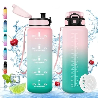 Abbildung von Vikaster große trinkflasche, 1500ml BPA frei Trinkflasche Fahrrad, Auslaufsicher, Kohlensäure Geeignet, sport für Fitness, Outdoor