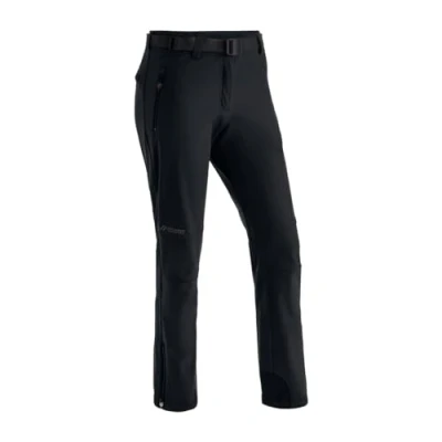 Abbildung von Maier Sports Tech Pants W, Warme Damen Wanderhose, Wasserabweisende Softshell Outdoorhose für Trekking und Hiking, PFC frei, mSTRETCH pro 2 &amp; stormprotec Technologie, Schwarz, 46 (W38/L32)