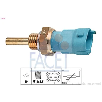 Abbildung von FACET 7.3239 Öltemperatursensor M12x1,5 ohne Anschlussteile Made in Italy OE Equivalent OPEL: Astra H Hatchback, Vectra C CC, Corsa D Hatchback