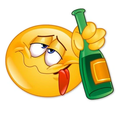 Abbildung von 1 Smiley Aufkleber Drunk I 12,5 x 9 cm groß Emoji Sticker betrunken besoffen blau Bar Theke Tresen Küche Alkohol wetterfest kfz_254