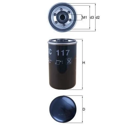 Abbildung von MAHLE ORIGINAL KC 117 Kraftstofffilter Anschraubfilter