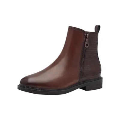 Abbildung von Marco Tozzi Stiefelette, Damen, Größe: 39, Cognac comb Schuhe