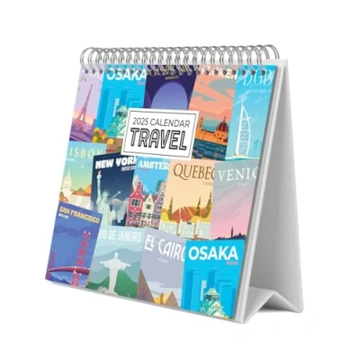 Abbildung von Grupo Erik Kalender 2025 Tischkalender Travel Reisen Familienplaner zum Aufstellen 20 x 17 cm Jahreskalender
