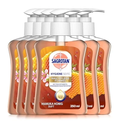 Abbildung von Sagrotan Handseife Manuka Honig Feuchtigkeitsspendend und stark gegen Bakterien 6 x 250 ml