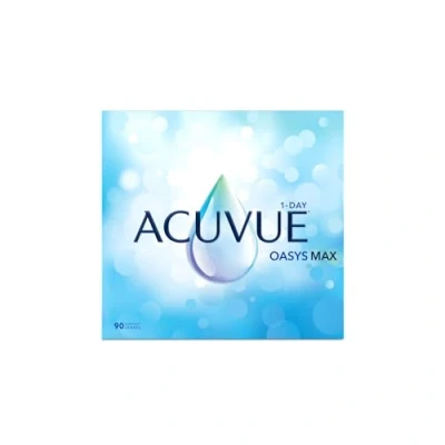 Abbildung von ACUVUE OASYS MAX 1 Day Tageslinsen Helfen dabei, das Gefühl von müden und trockenen Augen zu reduzieren Tageskontaktlinsen mit 4.50 dpt BC 8.5 UV Schutz angenehmes Tragegefühl