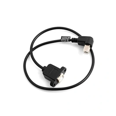 Abbildung von System S USB Typ B Stecker 90 Grad Winkel Rechtsgewinkelt auf Eingang Panel Mount Kabel Verlängerungskabel 50cm