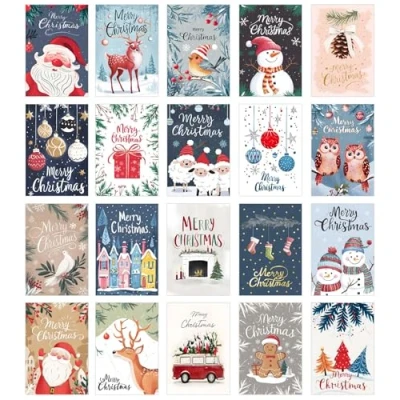 Abbildung von Edition Seidel Set 20 exklusive Premium Weihnachtskarten mit Umschlag. Doppelkarten/Klappkarten Briefumschlag. Weihnachten Karte Postkarte Weihnachtspostkarte