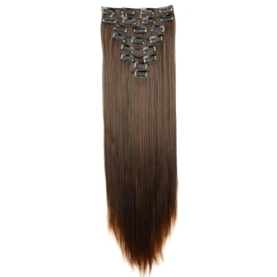 Abbildung von CAISHA XXL 50cm 8 Teile Set CLIP IN EXTENSIONS Nicole Haarverlängerung Haarteil Voluminös Glatt Braun Mix CES208