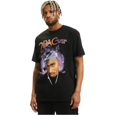 Abbildung von Upscale by Mister Tee Tupac ALL EYEZ ON ME Anniversa Tshirt print, Herren, Größe: XL, Black