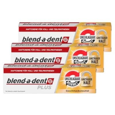 Abbildung von 3 x 40g blend a dent PLUS Premium Haftcreme Geschmacksneutral Duokraft