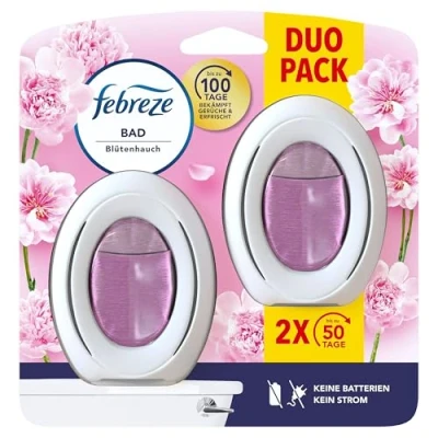 Abbildung von Febreze Bad Lufterfrischer Lenor Blütenhauch Duo, Duftstecker zur kontinuierlichen Geruchsbekämpfung und verhinderung