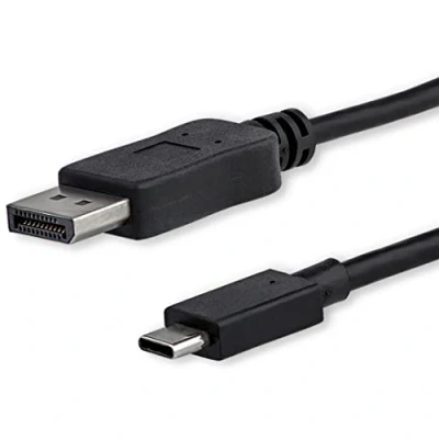 Abbildung von StarTech.com 1m USB C auf DisplayPort 1.2 Kabel 4K 60Hz DP Adapterkabel/Videoadapter HBR2 Alt Mode Monitor Videokabel Thunderbolt 3 kompatibel Schwarz (CDP2DPMM1MB)