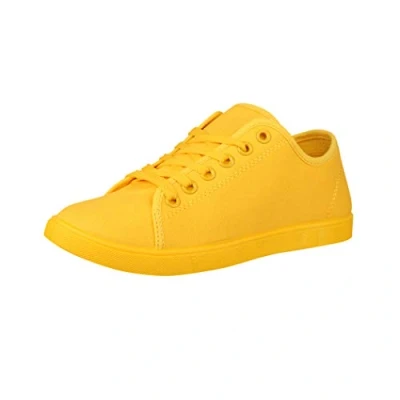 Abbildung von Elara Unisex Sneaker Textil Turnschuh Low top Chunkyrayan B338 B340 Yellow 089 A 44Q