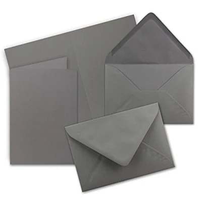 Abbildung von 20x Faltkarten Set mit Briefumschlägen DIN A6 / C6 Graphitgrau (Grau) 14,8 x 10,5 cm (105 148) Doppelkarten Serie FarbenFroh