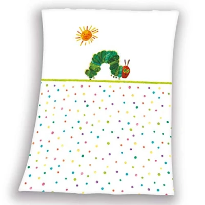 Abbildung von Herding Babydecke, Raupe Nimmersatt, 75 x 100cm, Weicher Polyester, Weiß