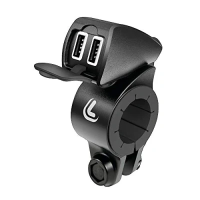 Abbildung von Lampa 38828 USB Fix Trek Dual Ladegerät, wasserdicht, Befestigung am Lenker Ultra Fast Charge 5400 mA 12/24 V