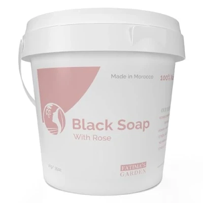 Abbildung von Fatima&#039;s Garden Rosenöl Schwarze Seife Natürliches Peeling, 1kg