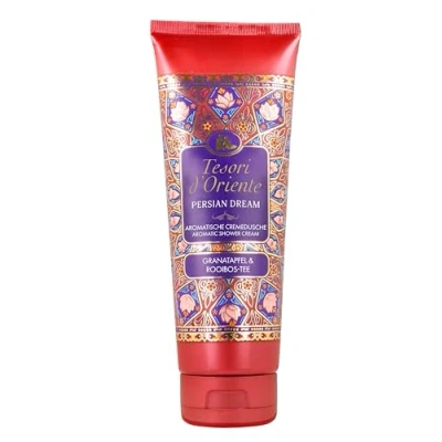 Abbildung von TESORI D’ORIENTE d&#039;Oriente Cremedusche &#039;Persian Dream&#039;, 250 ml, aromatisches Duschgel mit Granatapfel &amp; Rooibos Tee, Duschcreme zur Körperpflege, Ritual für Körper Sinne