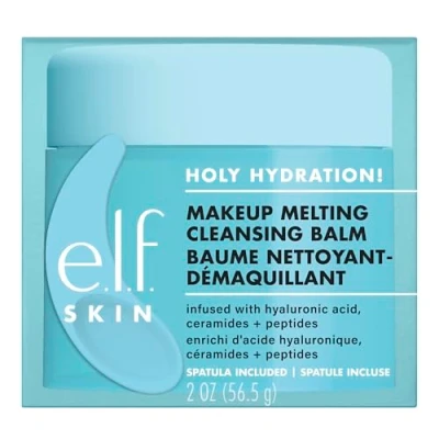 Abbildung von e.l.f. SKIN Holy Hydration! Makeup Melting Cleansing Balm, Gesichtsreiniger &amp; Entferner, Angereichert Mit Hyaluronsäure, Vegan Tierversuchsfrei, 56,5 g