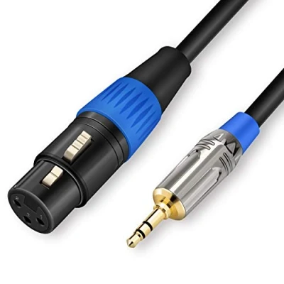 Abbildung von JOLGOO XLR Splitterkabel, Buchse auf Dual Stecker, Y Splitter Mikrofonkabel, 2 männliche Kabel, 0,5 m, Stück
