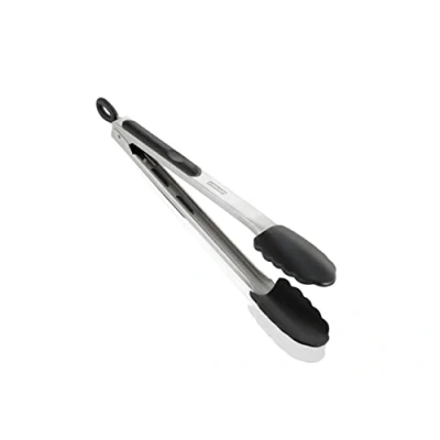 Abbildung von Leifheit Küchen und Grillzange, 31 cm mit Klick Verschluss, Kochzange hitzebeständigen Enden, Küchenzange stabilem Edelstahlgriff