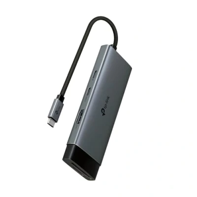 Abbildung von TP Link UH7020C USB C Hub PD100W, 4K 60Hz HDMI, 1x C, 2x A, SD und microSD Karten bis zu 200 MB/s, kompatibel mit MacOS, Windows, Linux, iPad OS, iOS, Android, ChromeOS, Nintendo