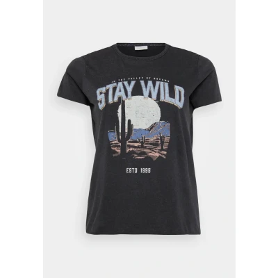 Abbildung von ONLY Carmakoma Carlucy LIFE REG JRS NOOS Tshirt print, Damen, Größe: M 46/48, Black