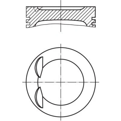 Abbildung von MAHLE ORIGINAL 028 PI 00134 001 Kolben 82,76 mit Kolbenringträger AUDI: A4 B8 Saloon, A3 Convertible, Avant, VOLKSWAGEN: Multivan 5 (7HM