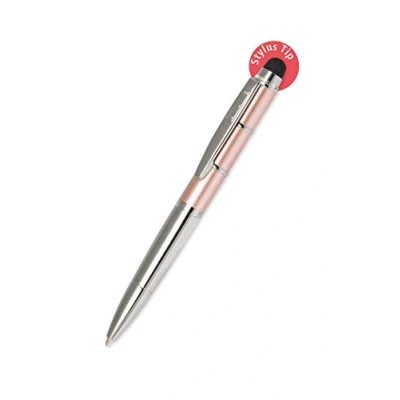 Abbildung von ONLINE Drehkugelschreiber und Eingeabestift in einem, mit Metallclip, D1 Standardmine, Piccolo Stylus Rosegold, 2in1 Mini Kuli fürs Portemonnaie, blauschreibend, Tip für Touchscreens