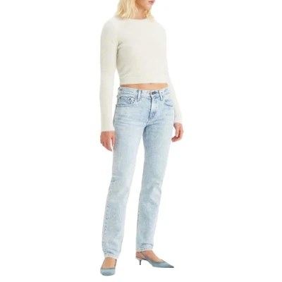 Abbildung von Levi&#039;s Middy Straight Jeans Leg lightblue denim, Damen, Größe: 30x29, Light blue denim
