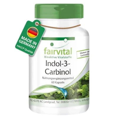 Abbildung von Fairvital Indol 3 Carbinol Kapseln 60 HOCHDOSIERT I3C mit Brokkoli Pulver VEGAN