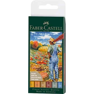 Abbildung von FABER CASTELL 167179 Tuschestift Pitt Artist Pen, Herbst, B, 6er Etui