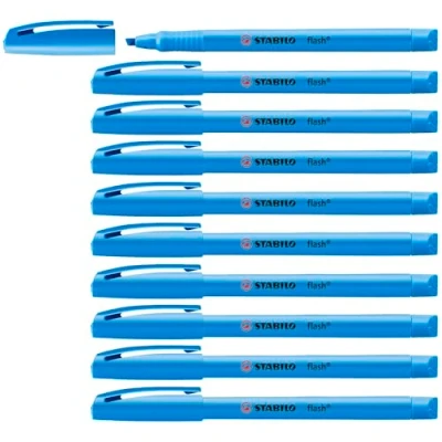 Abbildung von Textmarker STABILO flash 10er Pack blau