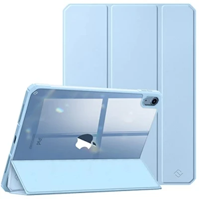 Abbildung von Fintie Hybrid Hülle für iPad 10. Generation 2022, 10.9 Ultradünn Schutzhülle mit transparenter Rückseite Abdeckung Cover Auto Schlaf/Wach, Himmelblau
