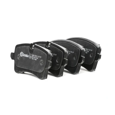 Abbildung von BREMBO P 85 119 Bremsbelagsatz inkl. Verschleißwarnkontakt mit Bremssattelschrauben Zubehör AUDI: A6 C7 Avant, Allroad, Saloon